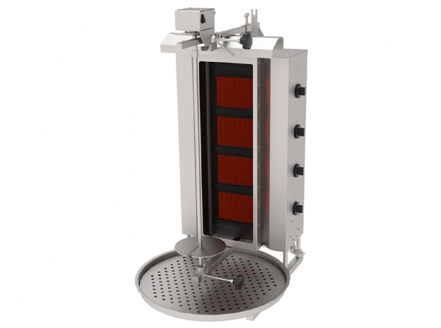 ADGC-4U Gas Glass Doner Kebab Machines Top Motor 4 Heater