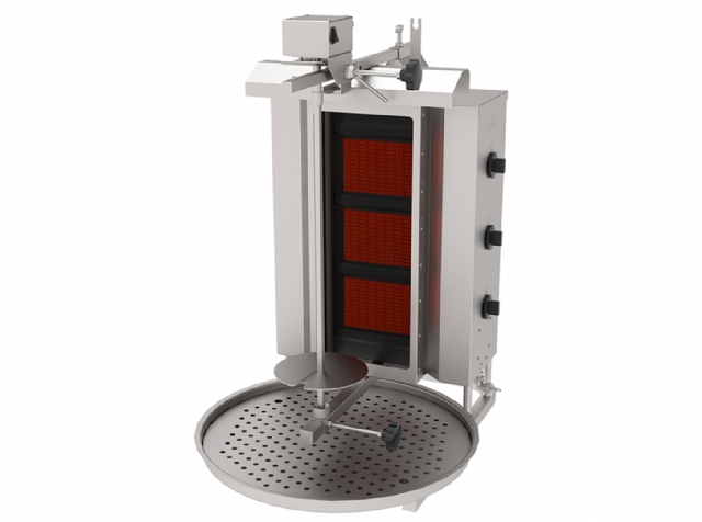 ADGC-3U Gas Glass Doner Kebab Machines Top Motor 3 Heater