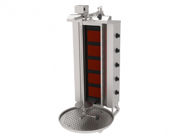 ADGC-5U Gas Glass Doner Kebab Machines Top Motor 5 Heater